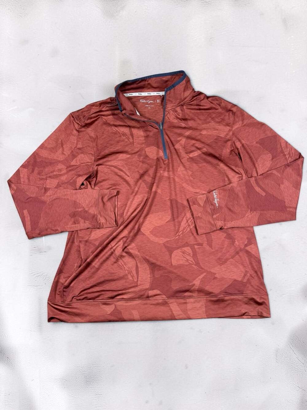 Walter Hagen Performance 1/4 Zip Golf Pullover Size XL Red Camo